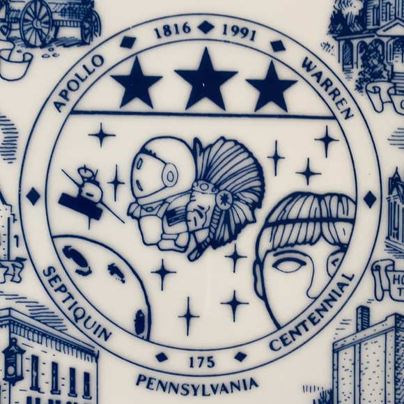 Apollo PA Septiquin Centennial Plate 1991 Vintage - Picture 4 of 8